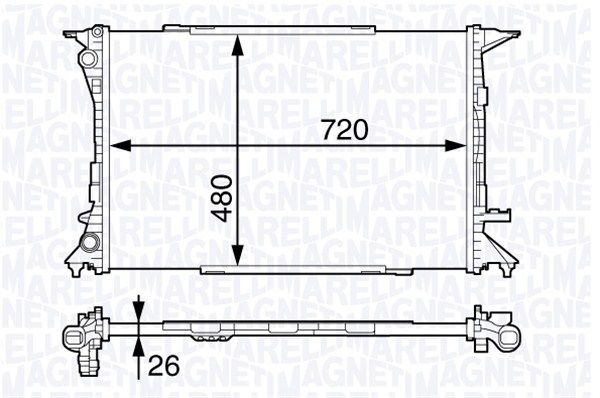 MAGNETI MARELLI Радиатор, охлаждение двигателя 350213139400